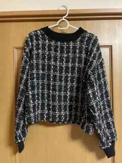 チェック柄セーター Mサイズ ブラック系