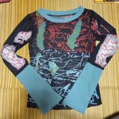 グラフィティプリント シースルー長袖Tシャツ