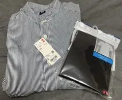 新品UNIQLOスタンドカラーシャツ＆エアリズムセット