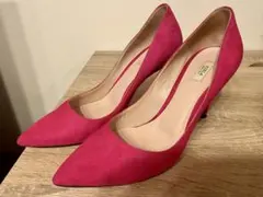 【24㎝】FURLA パンプス　スエード　ピンク
