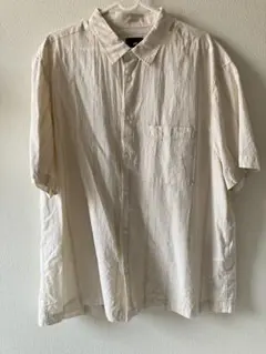 H&M 半袖シャツ ストライプ クリーム　Lサイズのサムネイル