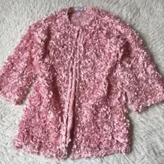 ZARA 3Dフラワー生地前開きジャケット