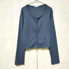 リブダブルジップカーディガン　(XL)　大きいサイズ　GU　ジーユー