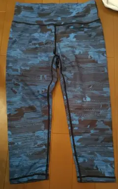 LEGGINGS LAB 青系迷彩柄 ヨガパンツ L