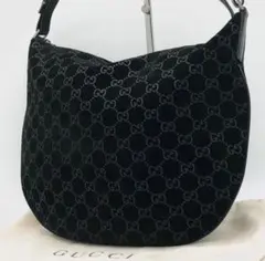 GUCCI ブラック GGパターン ショルダーバッグ