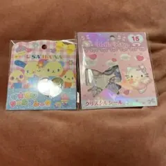 サンリオ　ウサハナ　おはじきシールフレーク　 キティ　　クリスタルシール