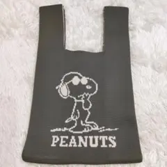未使用 SNOOPY JOECOOL ニットトートバッグ グレー