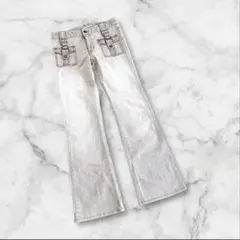 エルプラネット　デニムパンツ　フレア　グレー　34インチ　フリーのサムネイル