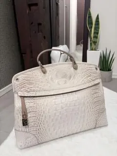 【美品】フルラ　トートバッグ　クロコ型押し　保存袋付き