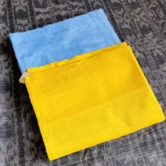新品　未使用　起毛生地 ハギレ 布　水色　黄色　セット まとめ売り 日本製　青