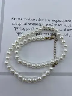 ホワイトパール調ネックレスlm