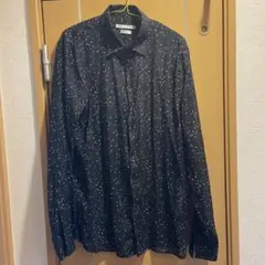 ZARAブラック ドット柄 レギュラーフィットシャツＬサイズ未使用品