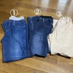 デニムパンツとカジュアルパンツセット