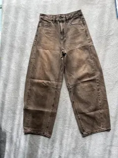 GUバレルレッグジーンズ