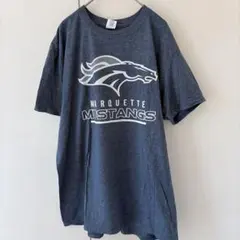 ギルダン Ｔシャツ クルーネック 半袖 馬 Ｌ 紺 綿 普段着 古着 メンズのサムネイル