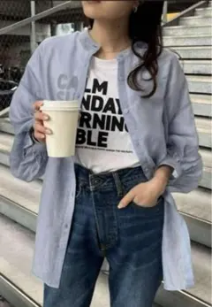 チャオパニックティピー　シアーバンドカラーシャツ