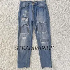 STRADIVARIUS ダメージジーンズパンツ　デニムパンツ　Sのサムネイル