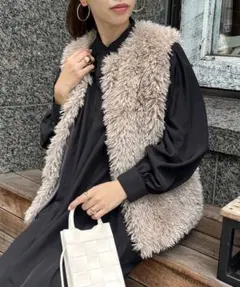 prose verse プードルファーベスト グレージュ