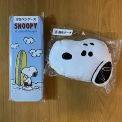スヌーピー サンリオくじ 缶ペンケース 顔形ポーチ