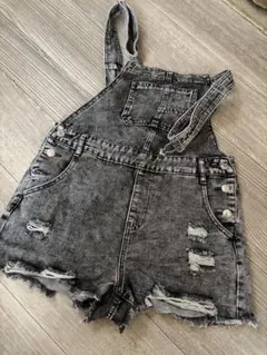SHEIN グレー デニム サロペット ショートパンツ Mのサムネイル