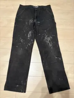 Carhartt ダークブラウン　ダブルニーペインターパンツ 36x34ダック地