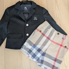 入園式　七五三　BURBERRY　バーバリー ブラックジャケット　ハーフパンツ