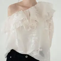 embroidery frill blouse in white ブラウス - メルカリ
