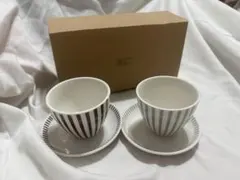 栗原はるみ ストライプ カップ＆ソーサー 2客セット