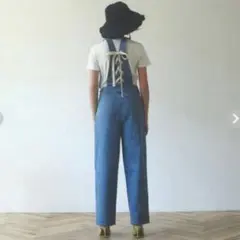 【シールムリン】デニムブルー レースアップバック オーバーオール