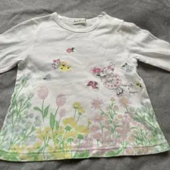 【9／30まで出品】 KP ウサギと花のプリント長袖Tシャツ
