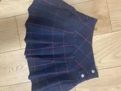 Jacadi ネイビー チェック柄 プリーツスカート　5A