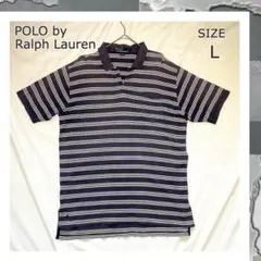 希少 90s ラルフローレン 裾ポニースキッパー ポロシャツ L ボーダー