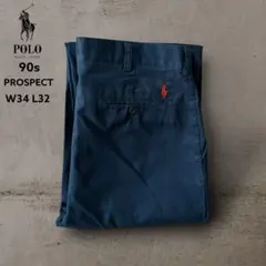 PolobyRalphLauren90sPROSPECTポロチノW34濃紺古着