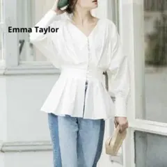 Emma Taylor エマテイラー　シェルボタンブラウス シャツ 白 長袖のサムネイル