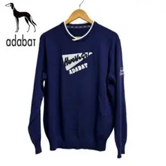 美品　adabat ネイビー クルーネックセーター　秋冬コーデ　ゴルフ
