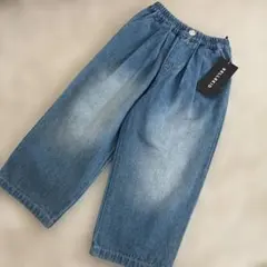 サックスワンポイントデニム100