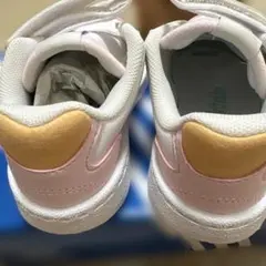 adidas ベロクロ スニーカー ホワイト/ピンク　14.0センチ