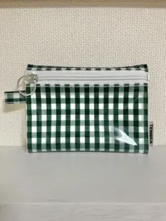 は*な様 【美品】TEMBEA フラットポーチ スモール ギンガムグリーンのサムネイル
