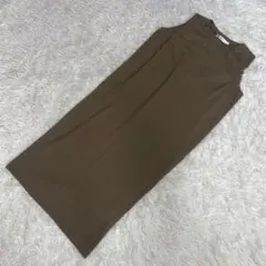 極美品　moussy マウジー　ひざ丈ワンピース　ノースリーブ　カーキ　Fサイズのサムネイル