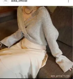 acka French flare sleeve knit ザラ　anuans