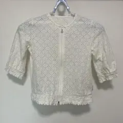 メゾピアノ　白　カーディガン