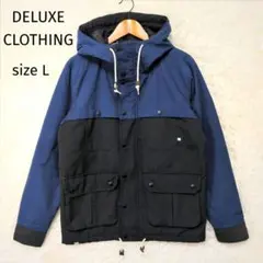DELUXE CLOTHING フード付き マウンテンパーカー ネイビー L