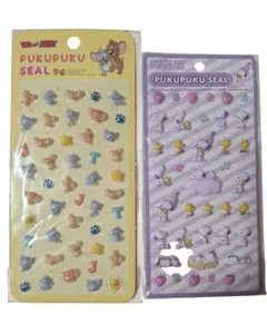 スヌーピー・ トムとジェリー ぷくぷくシール 立体シール ぷっくりシール 2点