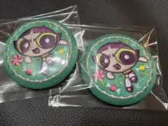 パワーパフガールズ　刺繍缶バッジ　バターカップ　２個セット