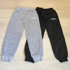【超美品】SHEIN スウェットパンツ 裏起毛 2枚セット 9Y 黒 グレー