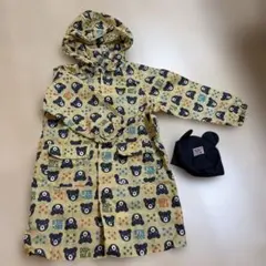 ミキハウス　ダブルビー DOUBLE.B クマ柄 レインコート 110