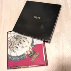 【希少】CELINE　馬車柄　ハンカチ　58cm×58cm