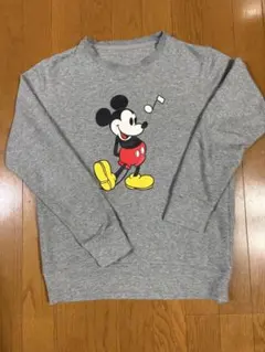 ミッキーマウス プリント グレー トレーナー