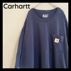 US古着 Carhartt カーハート Tシャツ 3XL ネイビー ビッグサイズ
