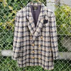 ダブルジャケット テーラードジャケット 金ボタン レトロジャケット M